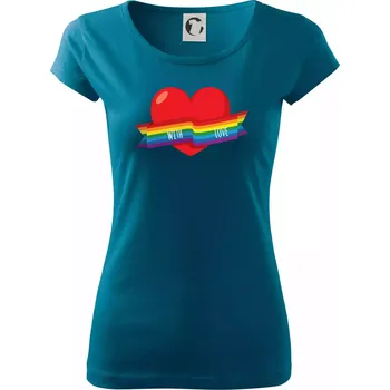 LGBT with love - Dámské triko Pure - XS ( Petrolejová )
