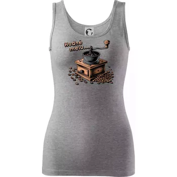 Dámské tričko Hodně melu - Dámské tílko - M ( Tmavě šedý melír )