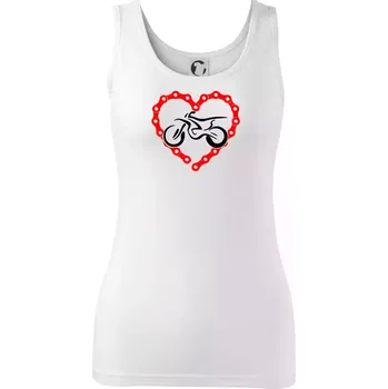 Dámské tričko Moto srdce řetěz - enduro - Dámské tílko - S ( Bílá )