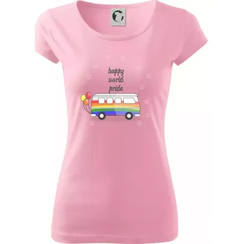 Happy world pride - Dámské triko Pure - 2XL ( Růžová )