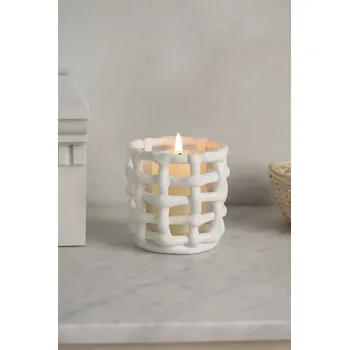 Váza House Doctor – Kovový svícen SKILLS, bílý, Ø 8,5 cm