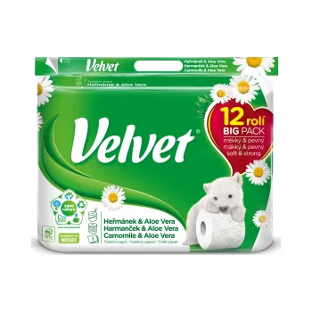 Toaletní papír Velvet toal papír 3vr (12ks/fol) heřmán