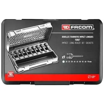 Bit Facom NSXL.J9APB Sada dlouhých rázových Torx hlavic 1/2" (9 ks)