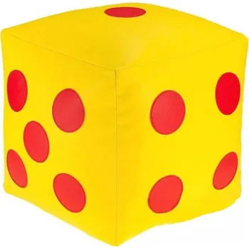 Taburet Dětský taburet KOSTKA 30 cm - žlutá + červená