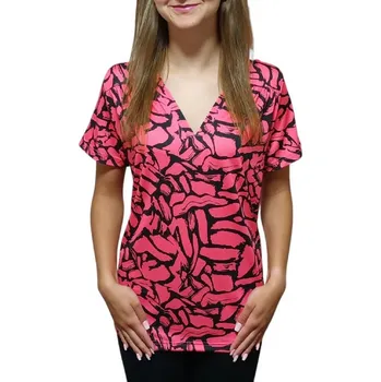 Dámská halenka Halenka Kepa style růžová s černým vzorem velikosti Kepa: 48