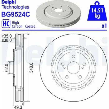 Brzdový kotouč Brzdový kotouč DELPHI BG9524C