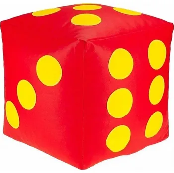 Taburet Dětský taburet KOSTKA 40 cm - červená + žlutá