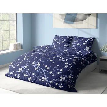 Povlečení Aaryans krepové povlečení Freya modré 140x200/70x90cm