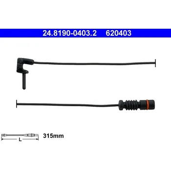 Brzdový systém Výstražný kontakt, opotřebení obložení ATE 24.8190-0403.2