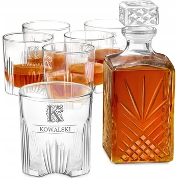 Sklenice Karafa a 6 Sklenic Sada na Whisky s gravírováním Dárek k Narozeninám Svátku