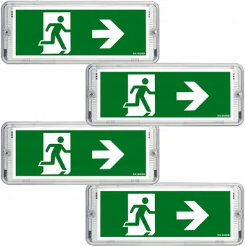 Nouzové osvětlení 4x LED nouzové svítidlo EXIT - jděte vpravo (směr)