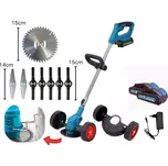 Aku sekačka na trávu s kolečky T 96 2x 2 Ah + nabíječka + příslušenství