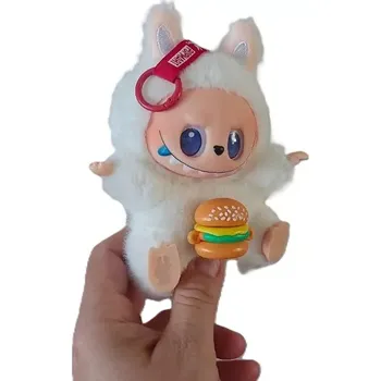 plyšák Plyšová hračka Labubu na kabelky s hamburgerem