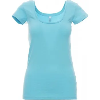 Dámská móda Payperwear Dámské slim fit tričko Florida s hlubokým výstřihem Barva: modrá atolová, Velikost: M