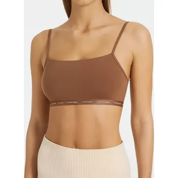 Dámské spodní prádlo DÁMSKÁ BRALETTKA 2 PACK 000QF6040E - W5K - HNĚDÁ - CALVIN KLEIN