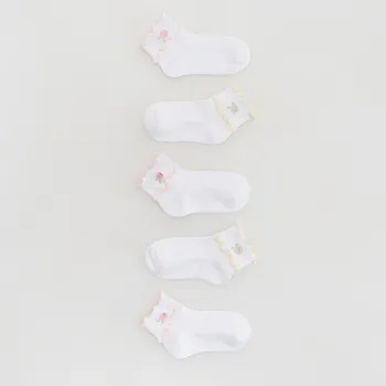 Dívčí spodní prádlo Reserved - Vyšívané ponožky 5 ks - bílá - 141FQ-00X - 141FQ-00X-K25