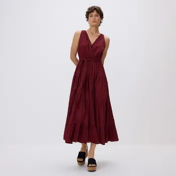 Dámské šaty Reserved - Krčené šaty s páskem - ostře červená - 481HD-29X - 481HD-29X-XL