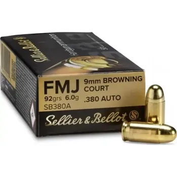 Sportovní střelba 9mm Browning Court SB FMJ Celoplášť 6g (92gr) 50 ks