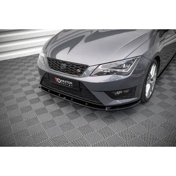 Nárazník Maxton Design spoiler pod přední nárazník pro Seat Leon Cupra Mk3, černý lesklý plast ABS, Sportstourer