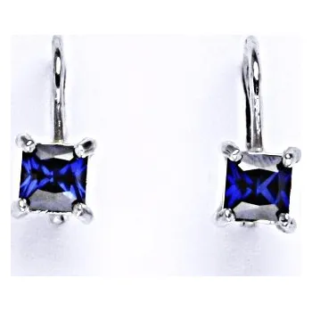 Náušnice Zlaté náušnice zirkon spinel, bílé i žluté zlato - NK 1370 (zirkon 5x5 mm)