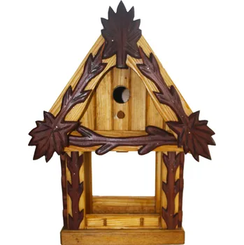 Hnízdní budka Masivní budka s kmítkem pro ptactvo - světlá s ornamenty