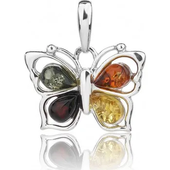 Řetízek Jan Kos jewellery Stříbrný přívěsek s jantarem MHT-5820/SA00