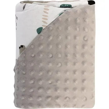 Dětská deka BOMIMI Zavinovací deka do autosedačky Minky pojízdná zoo šedá