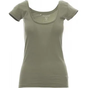 Dámské tričko Payperwear Dámské slim fit tričko Florida s hlubokým výstřihem Barva: zelená vojenská vintage, Velikost: S
