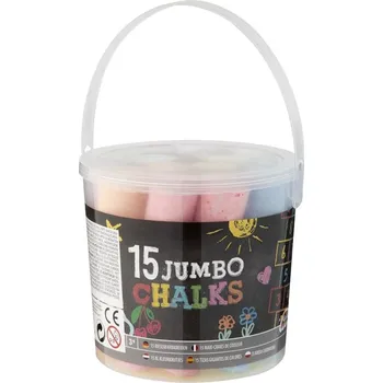 JUMBO Barevné křídy v kbelíku 15 ks