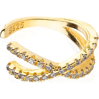 Náušnice franco bene Ear cuff náušnice s drobnými zirkony - pozlacená | 123