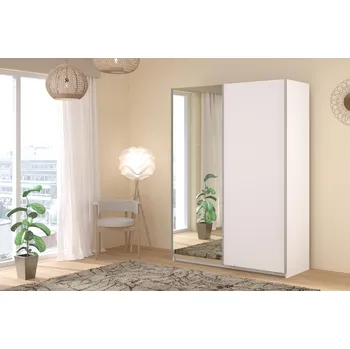 Šatní skříň Šatní skříň s posuvnými křídly bílá Swing miror