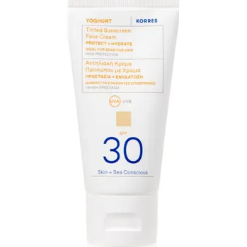 Přípravek na opalování Korres Yoghurt Tinted Sunscreen tónovací opalovací krém SPF 30 50 ml