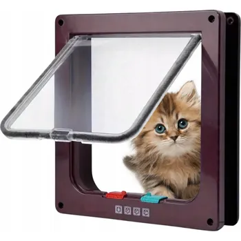 Obraz DVEŘE S KLAPKOU 20x19 CM PRO PSA KOČKU KYVADLOVÉ DVEŘE 4 ZPŮSOBY BRONZ M