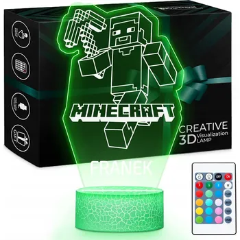 Lampička Noční lampa Murrano Minecraft 3D LED vícebarevná s personalizací