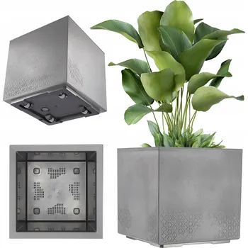 Květináč Květináč plast šedý Kadax 40 cm x 40 cm x 39 cm