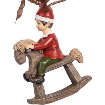 Clayre & Eef - Dekorativní figurka chlapce na houpacím koníkovi 6PR5391