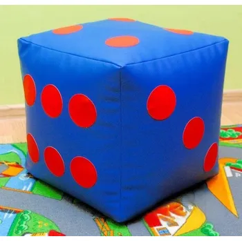 Taburet Dětský taburet KOSTKA 35 cm - modrá + červená