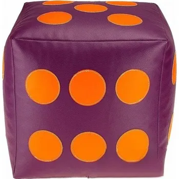 Taburet Dětský taburet KOSTKA 50 cm - fialová + oranžová