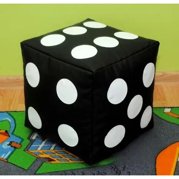 Taburet Dětský taburet KOSTKA 50 cm - černá + bílá
