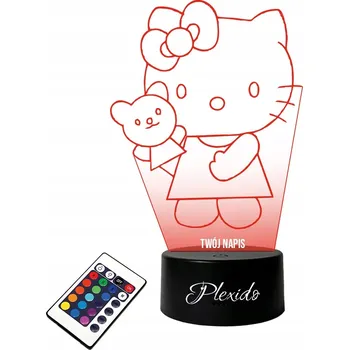 Lampička LAMPičKA na SKLE Hello Kitty Anime Sanrio 3D LED RGB + DÁLKOVÝ OVLADAČ 16 BAREV