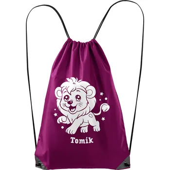 Městský batoh Vak Lev se jménem - polyester Barva: Fuchsiová