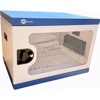 BScom nabíjecí skříňka pro 16ks notebooků, 16x zásuvka 230V, přepěťová ochrana, tichá ventilace, kovové pouzdro
