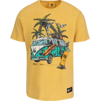Pánské tričko PitBull West Coast - pánské triko OPEN BEACH žluté XL