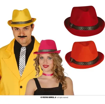 Karnevalový doplněk Fiestas Guirca Dámský klobouk saténového vzhledu - žlutá