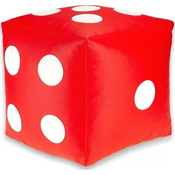 Taburet Dětský taburet KOSTKA 35 cm - červená + bílá