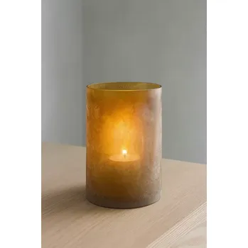 Svícen Bloomingville Macha – Svícen na čajové svíčky, hnědý (Ø 12,5 × V 21 cm)