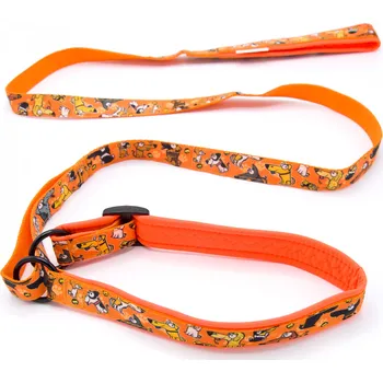 Vodítko pro psa Pískací Potvůrky Agility vodítko – motiv pejsci, různé barvy Velikost: Medium, Barva: oranžová (pejsci)