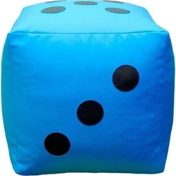 Taburet Dětský taburet KOSTKA 35 cm - světlemodrá + černá