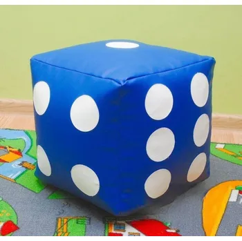 Taburet Dětský taburet KOSTKA 50 cm - modrá + bílá