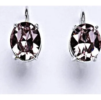 Náušnice Stříbrné náušnice se Swarovski krystalem light amethyst 10 x 8 mm, NK 1242 Sw